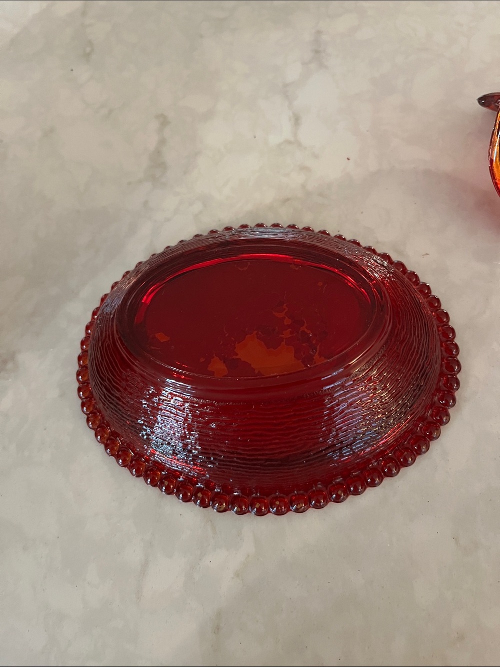 Red Hen on Nest Beaded Nest Candy Dish Vintage Farmhouse Decor. READ - Picture 4 of 7